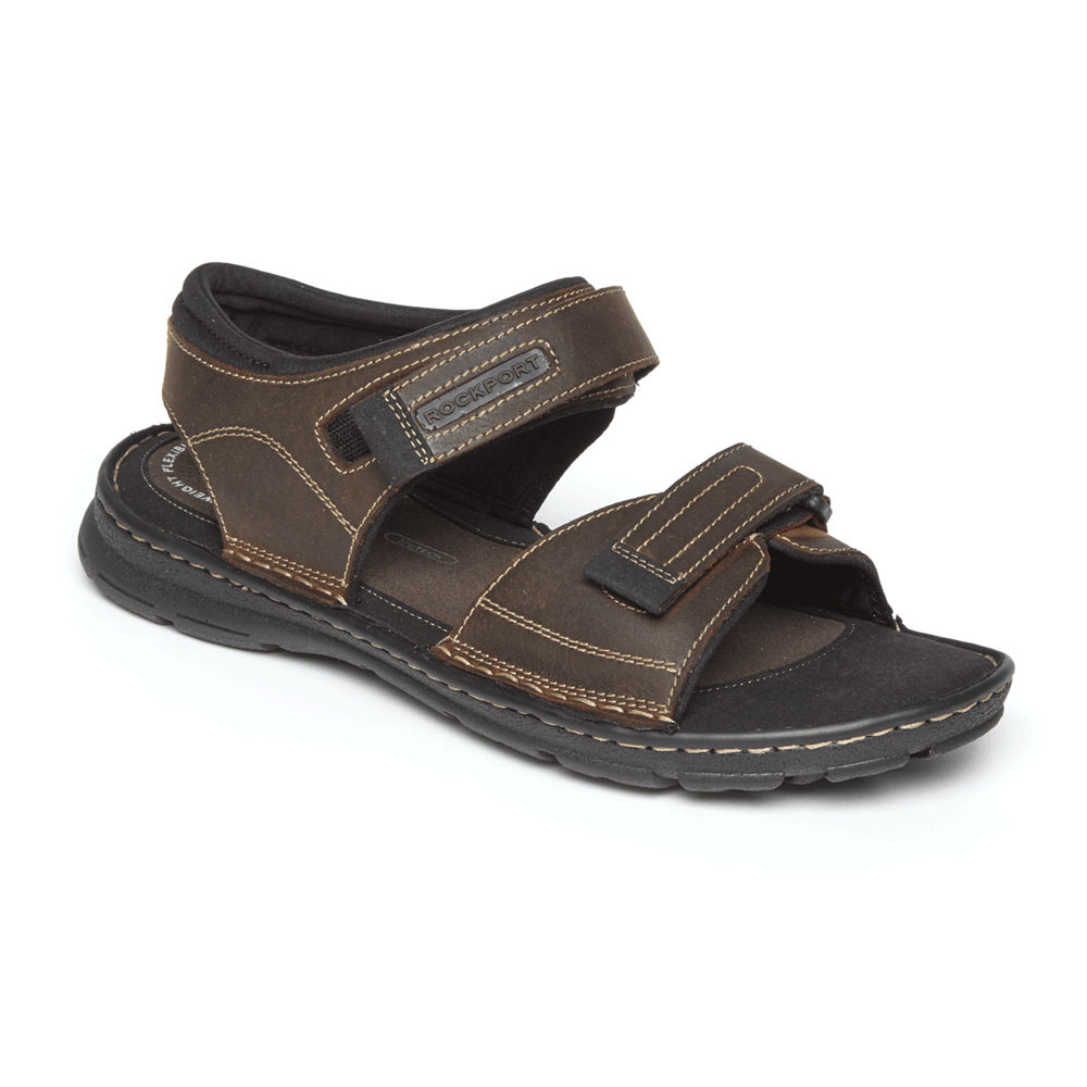 Rockport Sandals For Mens Brown - Darwyn Quarter Strap - JN3612578